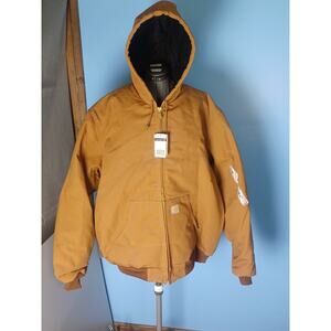 Carhartt J140 Jacket/Coat Mens XLT Brown Quilt Lined Hooded Full Zip USA W/tags